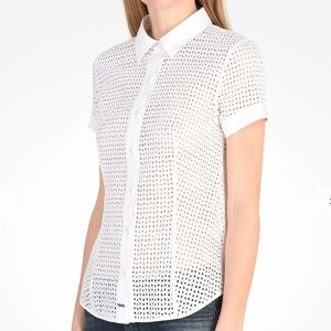 A/X ARMANI EXCHANGE Short Sleeve Eyelet Blouse